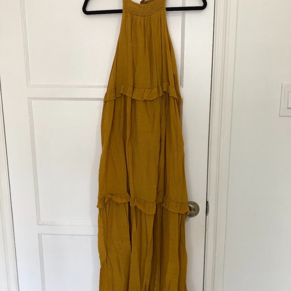 Mustard Tiered Floor Length Dress